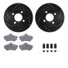8312-73039 Drilled/Slotted Brake Rotors with 3000-Series Ceramic Brake Pads Kit & Hardware [Black], 1988-1992 Audi/Volkswagen, P - image 1
