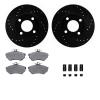 8312-73040 Drilled/Slotted Brake Rotors with 3000-Series Ceramic Brake Pads Kit & Hardware [Black], 1990-1991 Audi/Volkswagen, P - image 1
