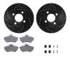 8312-73041 Drilled/Slotted Brake Rotors with 3000-Series Ceramic Brake Pads Kit & Hardware [Black], 1980-1992 Audi/Volkswagen, P - image 1