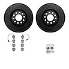 8312-73045 Drilled/Slotted Brake Rotors with 3000-Series Ceramic Brake Pads Kit & Hardware [Black], 1999-2004 Audi/Volkswagen, P - image 1