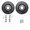 8312-73046 Drilled/Slotted Brake Rotors with 3000-Series Ceramic Brake Pads Kit & Hardware [Black], 1999-2005 Audi/Volkswagen, P - image 1