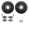 8312-73048 Drilled/Slotted Brake Rotors with 3000-Series Ceramic Brake Pads Kit & Hardware [Black], 1999-2006 Audi/Volkswagen, P - image 1