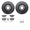 8312-73049 Drilled/Slotted Brake Rotors with 3000-Series Ceramic Brake Pads Kit & Hardware [Black], 2001-2005 Audi/Volkswagen, P - image 1