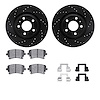 8312-73054 Drilled/Slotted Brake Rotors with 3000-Series Ceramic Brake Pads Kit & Hardware [Black], 2004-2009 Audi/Volkswagen, P - image 1