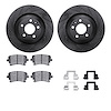 8312-73055 Drilled/Slotted Brake Rotors with 3000-Series Ceramic Brake Pads Kit & Hardware [Black], 2005-2011 Audi/Volkswagen, P - image 1