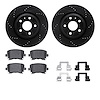 8312-73056 Drilled/Slotted Brake Rotors with 3000-Series Ceramic Brake Pads Kit & Hardware [Black], 2008-2015 Audi/Volkswagen, P - image 1