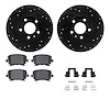 8312-73057 Drilled/Slotted Brake Rotors with 3000-Series Ceramic Brake Pads Kit & Hardware [Black], 2000-2009 Audi/Volkswagen, P - image 1