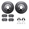 8312-73059 Drilled/Slotted Brake Rotors with 3000-Series Ceramic Brake Pads Kit & Hardware [Black], 2008-2015 Audi/Volkswagen, P - image 1