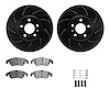 8312-73062 Drilled/Slotted Brake Rotors with 3000-Series Ceramic Brake Pads Kit & Hardware [Black], 2008-2011 Audi/Volkswagen, P - image 1