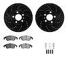 8312-73064 Drilled/Slotted Brake Rotors with 3000-Series Ceramic Brake Pads Kit & Hardware [Black], 2012-2017 Audi/Volkswagen, P - image 1
