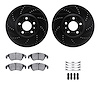 8312-73065 Drilled/Slotted Brake Rotors with 3000-Series Ceramic Brake Pads Kit & Hardware [Black], 2009-2012 Audi/Volkswagen, P - image 1