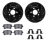 8312-73069 Drilled/Slotted Brake Rotors with 3000-Series Ceramic Brake Pads Kit & Hardware [Black], 2008-2017 Audi/Volkswagen, P - image 1