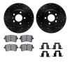 8312-73074 Drilled/Slotted Brake Rotors with 3000-Series Ceramic Brake Pads Kit & Hardware [Black], 2012-2013 Audi/Volkswagen, P - image 1