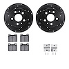 8312-74009 Drilled/Slotted Brake Rotors with 3000-Series Ceramic Brake Pads Kit & Hardware [Black], 1973-1978 Audi/Volkswagen, P - image 1