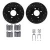 8312-74013 Drilled/Slotted Brake Rotors with 3000-Series Ceramic Brake Pads Kit & Hardware [Black], 1973-1980 Audi/Volkswagen, P - image 1