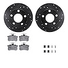 8312-74025 Drilled/Slotted Brake Rotors with 3000-Series Ceramic Brake Pads Kit & Hardware [Black], 1992-1998 Audi/Volkswagen, P - image 1