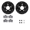 8312-74026 Drilled/Slotted Brake Rotors with 3000-Series Ceramic Brake Pads Kit & Hardware [Black], 1996-2001 Audi/Volkswagen, P - image 1