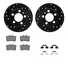 8312-74030 Drilled/Slotted Brake Rotors with 3000-Series Ceramic Brake Pads Kit & Hardware [Black], 1999-2015 Audi/Volkswagen, P - image 1