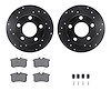 8312-74031 Drilled/Slotted Brake Rotors with 3000-Series Ceramic Brake Pads Kit & Hardware [Black], 1997-2002 Audi/Volkswagen, P - image 1