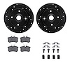 8312-74035 Drilled/Slotted Brake Rotors with 3000-Series Ceramic Brake Pads Kit & Hardware [Black], 1999-1999 Audi/Volkswagen, P - image 1