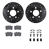 8312-74036 Drilled/Slotted Brake Rotors with 3000-Series Ceramic Brake Pads Kit & Hardware [Black], 2002-2004 Audi/Volkswagen, P - image 1