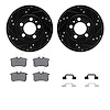 8312-74037 Drilled/Slotted Brake Rotors with 3000-Series Ceramic Brake Pads Kit & Hardware [Black], 2003-2006 Audi/Volkswagen, P - image 1
