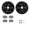 8312-74038 Drilled/Slotted Brake Rotors with 3000-Series Ceramic Brake Pads Kit & Hardware [Black], 1985-1998 Audi/Volkswagen, P - image 1