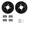 8312-74039 Drilled/Slotted Brake Rotors with 3000-Series Ceramic Brake Pads Kit & Hardware [Black], 1986-1988 Audi/Volkswagen, P - image 1