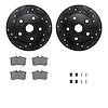 8312-74040 Drilled/Slotted Brake Rotors with 3000-Series Ceramic Brake Pads Kit & Hardware [Black], 1994-1998 Audi/Volkswagen, P - image 1