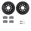 8312-74042 Drilled/Slotted Brake Rotors with 3000-Series Ceramic Brake Pads Kit & Hardware [Black], 2010-2019 Audi/Volkswagen, P - image 1