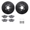 8312-74062 Drilled/Slotted Brake Rotors with 3000-Series Ceramic Brake Pads Kit & Hardware [Black], 1998-1998 Audi/Volkswagen, P - image 1