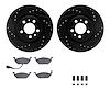 8312-74066 Drilled/Slotted Brake Rotors with 3000-Series Ceramic Brake Pads Kit & Hardware [Black], 1999-2010 Audi/Volkswagen, P - image 1