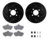 8312-74068 Drilled/Slotted Brake Rotors with 3000-Series Ceramic Brake Pads Kit & Hardware [Black], 1993-1993 Audi/Volkswagen, P - image 1