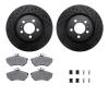 8312-74069 Drilled/Slotted Brake Rotors with 3000-Series Ceramic Brake Pads Kit & Hardware [Black], 1995-1995 Audi/Volkswagen, P - image 1