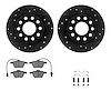 8312-74074 Drilled/Slotted Brake Rotors with 3000-Series Ceramic Brake Pads Kit & Hardware [Black], 2001-2003 Audi/Volkswagen, P - image 1