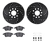 8312-74081 Drilled/Slotted Brake Rotors with 3000-Series Ceramic Brake Pads Kit & Hardware [Black], 2011-2019 Audi/Volkswagen, P - image 1