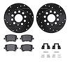 8312-74084 Drilled/Slotted Brake Rotors with 3000-Series Ceramic Brake Pads Kit & Hardware [Black], 2005-2013 Audi/Volkswagen, P - image 1