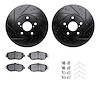 8312-75008 Drilled/Slotted Brake Rotors with 3000-Series Ceramic Brake Pads Kit & Hardware [Black], 1993-1994 Lexus/Toyota/Scion - image 1