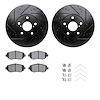 8312-75010 Drilled/Slotted Brake Rotors with 3000-Series Ceramic Brake Pads Kit & Hardware [Black], 1993-2010 Lexus/Toyota/Scion - image 1