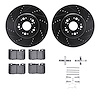 8312-75011 Drilled/Slotted Brake Rotors with 3000-Series Ceramic Brake Pads Kit & Hardware [Black], 1995-2000 Lexus/Toyota/Scion - image 1