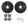 8312-75012 Drilled/Slotted Brake Rotors with 3000-Series Ceramic Brake Pads Kit & Hardware [Black], 1998-2010 Lexus/Toyota/Scion - image 1