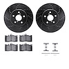 8312-75013 Drilled/Slotted Brake Rotors with 3000-Series Ceramic Brake Pads Kit & Hardware [Black], 2001-2006 Lexus/Toyota/Scion - image 1