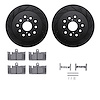 8312-75014 Drilled/Slotted Brake Rotors with 3000-Series Ceramic Brake Pads Kit & Hardware [Black], 2001-2006 Lexus/Toyota/Scion - image 1