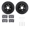 8312-75016 Drilled/Slotted Brake Rotors with 3000-Series Ceramic Brake Pads Kit & Hardware [Black], 2006-2013 Lexus/Toyota/Scion - image 1