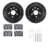 8312-75017 Drilled/Slotted Brake Rotors with 3000-Series Ceramic Brake Pads Kit & Hardware [Black], 2006-2013 Lexus/Toyota/Scion - image 1