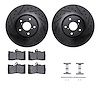 8312-75018 Drilled/Slotted Brake Rotors with 3000-Series Ceramic Brake Pads Kit & Hardware [Black], 2006-2020 Lexus/Toyota/Scion - image 1
