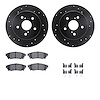 8312-75034 Drilled/Slotted Brake Rotors with 3000-Series Ceramic Brake Pads Kit & Hardware [Black], 2015-2021 Lexus/Toyota/Scion - image 1