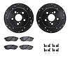 8312-75035 Drilled/Slotted Brake Rotors with 3000-Series Ceramic Brake Pads Kit & Hardware [Black], Fits Select Lexus/Toyota/Sci - image 1