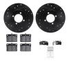 8312-76002 Drilled/Slotted Brake Rotors with 3000-Series Ceramic Brake Pads Kit & Hardware [Black], 1980-1980 Lexus/Toyota/Scion - image 1