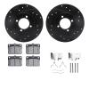8312-76003 Drilled/Slotted Brake Rotors with 3000-Series Ceramic Brake Pads Kit & Hardware [Black], 1981-1983 Lexus/Toyota/Scion - image 1